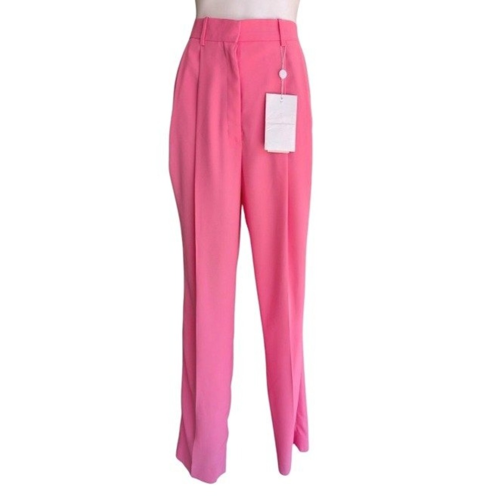 NWT Maison Margiela Pink Pleated‎ High Rise Straight Leg Trousers  IT Size 42